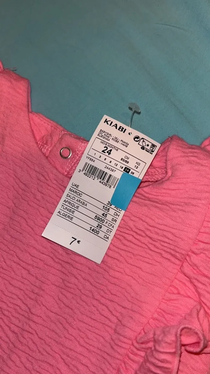 Robe manche courtes, robe d’été bébé fille, rose,kiabi, 24 mois - photo numéro 3