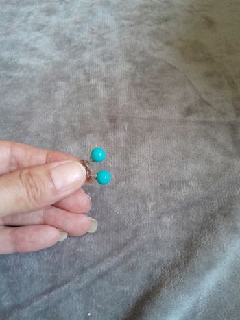 Boucles d'oreilles fantaisie turquoise Neuf