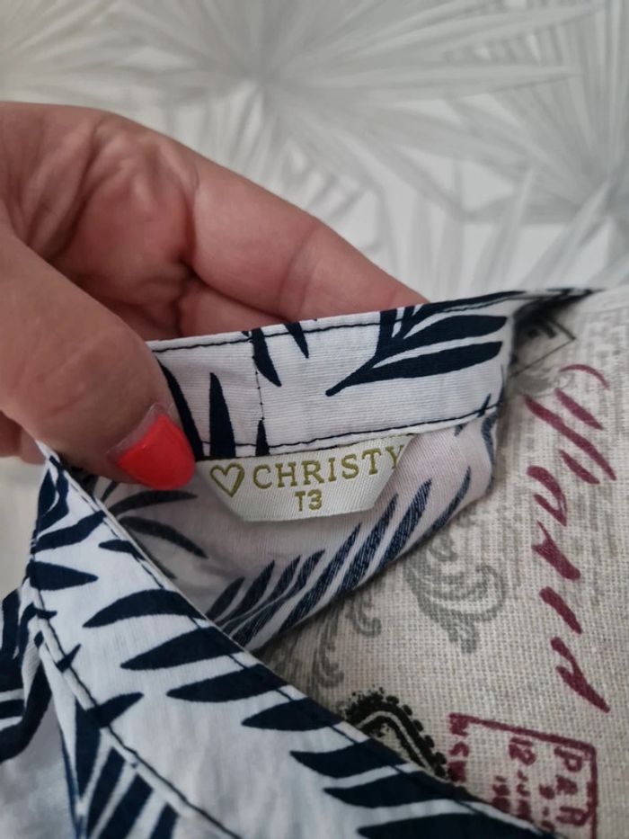 Jolie blouse motifs feuilles Christy taille 38 - photo numéro 5
