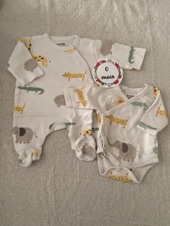 Body et pyjama Kiabi animaux de la jungle