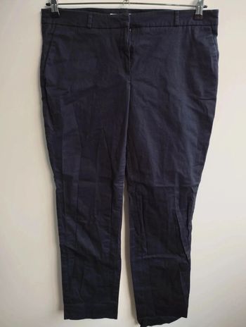 Pantalon en toile taille 44 Camaïeu bleu marine
