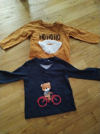 2 t shirts grande manche 24 mois 