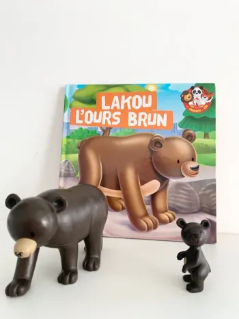 Lakou L'ours brun - 📚 livre avec figurine. altaya De agostini. collection “Mes animaux du zoo”