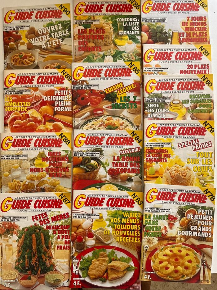 Rare lot de 3 Guides  1985 Cuisine culinaire anciennes 38 revues 1985 ajoutez moi à vos favoris - photo numéro 5