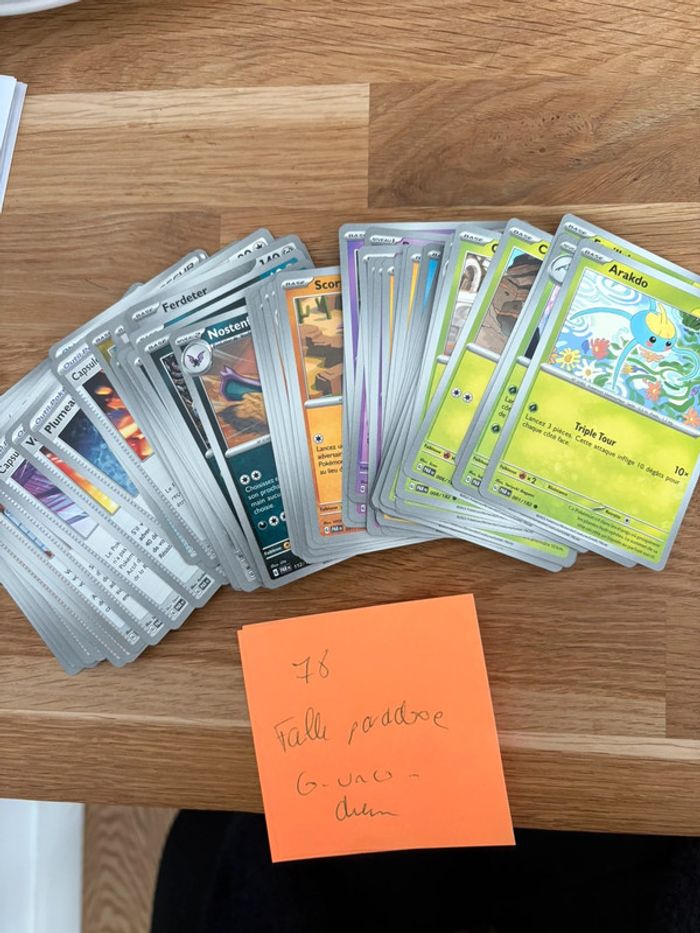 Lot 78 cartes Pokémon faille paradoxe