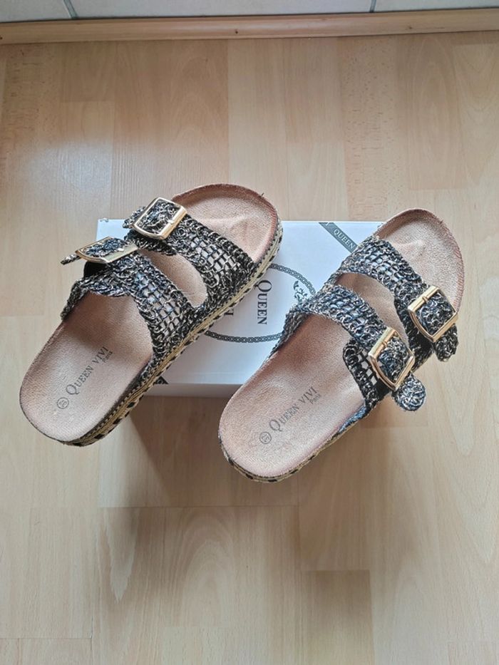 Mules confort noir doré taille 37 - photo numéro 7