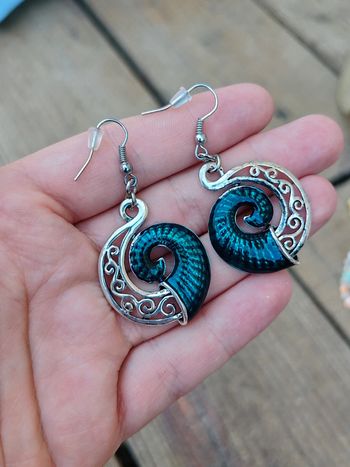 Boucles d'oreilles bleues et argentées - Moana