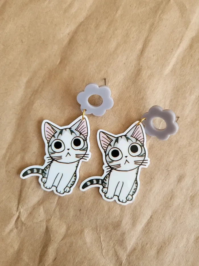 Boucles d'oreilles chat Chi