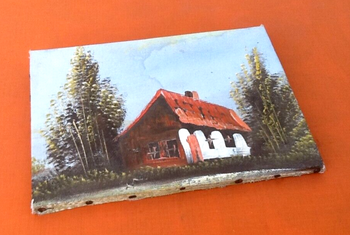 Tableau ancien à suspendre  Maison en sous bois