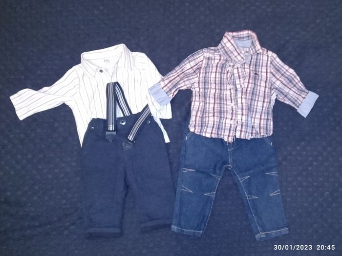 2 ensembles pantalons chemises