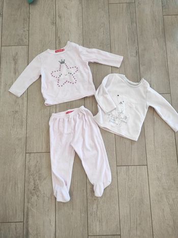 Pyjama deux pièces polaires rose 18 mois