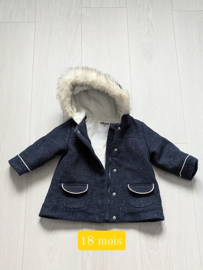 Manteau fille doublé polaire 18mois