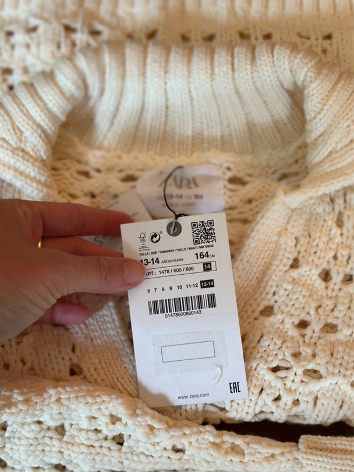 Pull ajouré crème Zara (taille XS/S) Neuf - photo numéro 6