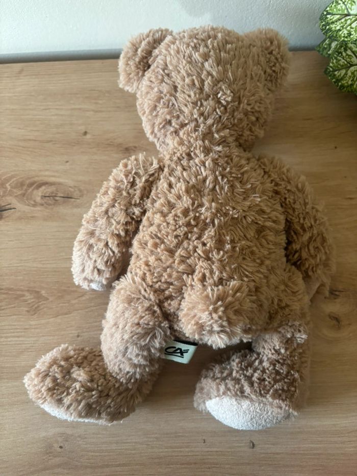 Doudou peluche  ours marron bouclette CA crédit agricole - photo numéro 3