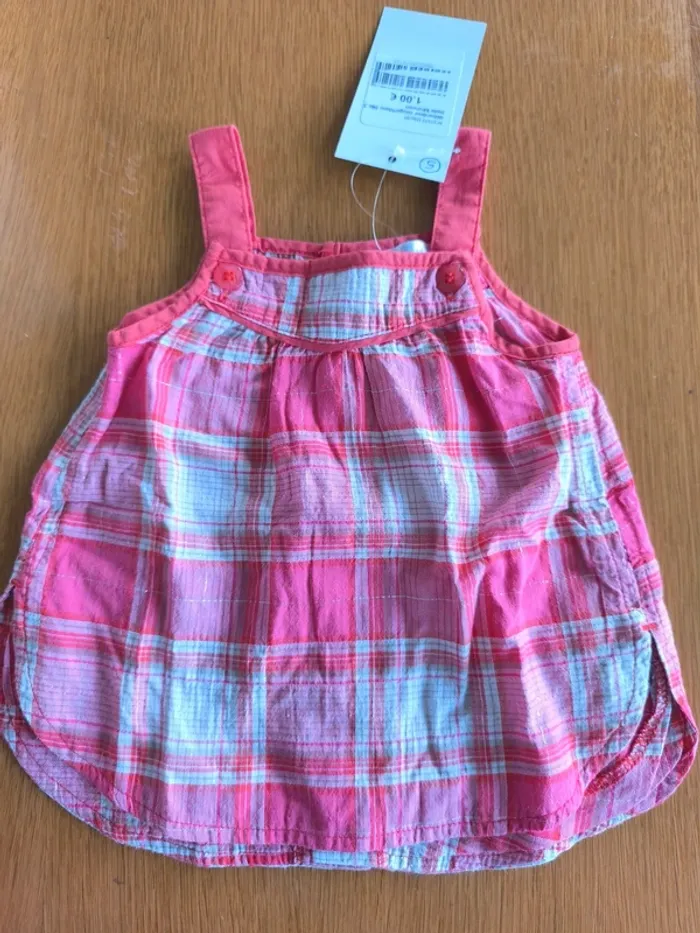 319125 débardeur rouge blanc fille 3 mois kitchoun