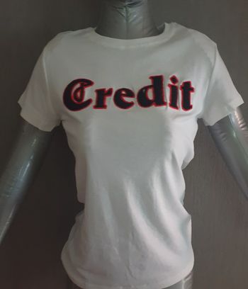 T shirt blanc écriture CREDIT
