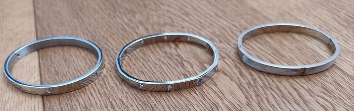 Lot bracelets jonc acier inoxydable