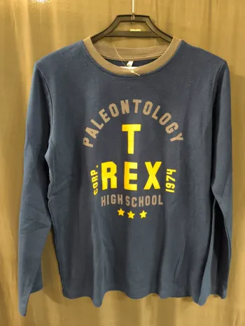 309119 tee-shirt ML bleu marine garçon 12 ans sans marque