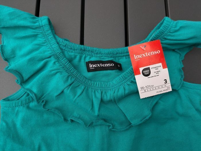 Haut T shirt été à volant vert fille 3 ans - photo numéro 2