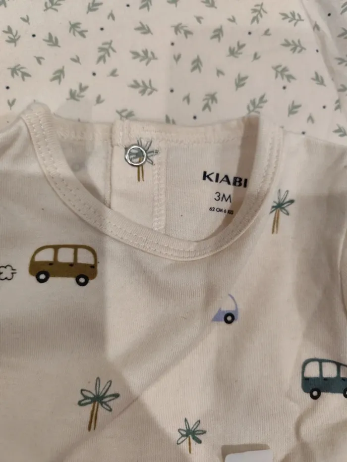 Pyjama coton 3 mois neuf beige - photo numéro 3