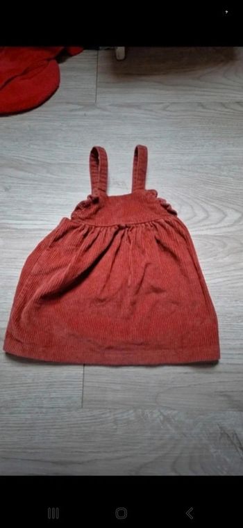 Robe à bretelles tissu côtelé Kiabi 12mois 74cm 👻
