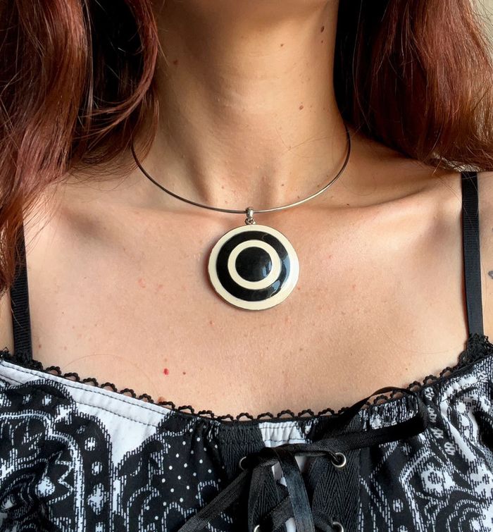 Collier ras de cou vintage y2k annees 2000 mod 60s statement necklace
