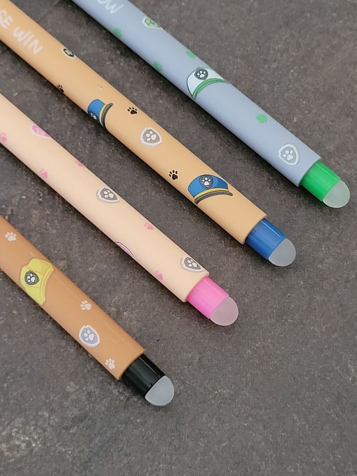 Lot de 4 stylos encre gel effaçable thème Pat Patrouille - photo numéro 3