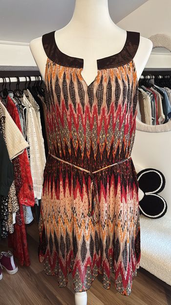 Robe fluide marron à motifs Ici et Maintenant T40