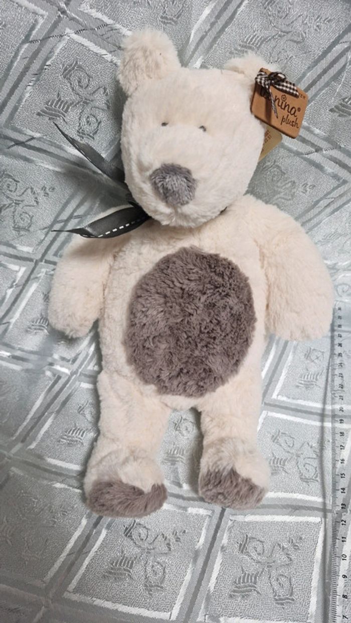 Peluche chien blanc la nina plush