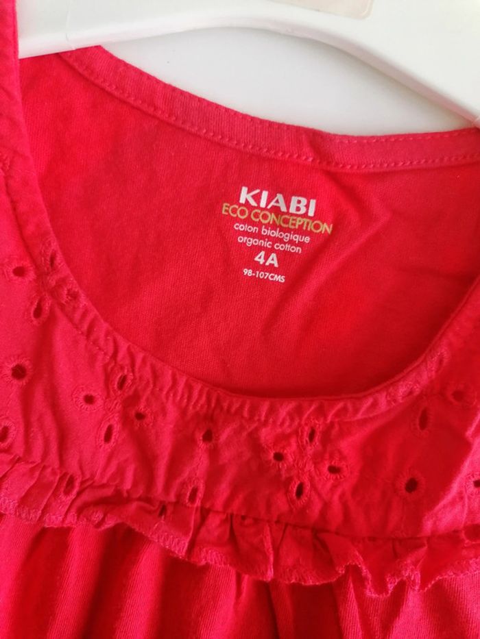 Tee-shirt rouge orangé 4ans 98.107cm - photo numéro 3