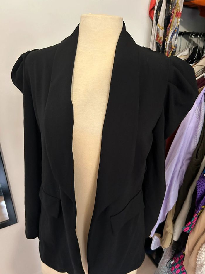 Veste blazer noir avec épaulettes - photo numéro 2