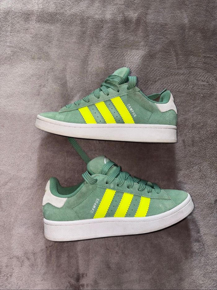 Baskets Adidas campus verte taille 38 en très bon état. - photo numéro 3