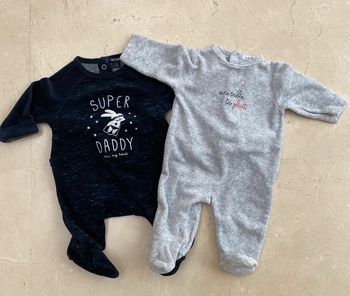 Lot de 2 pyjama velours bébé 1 mois