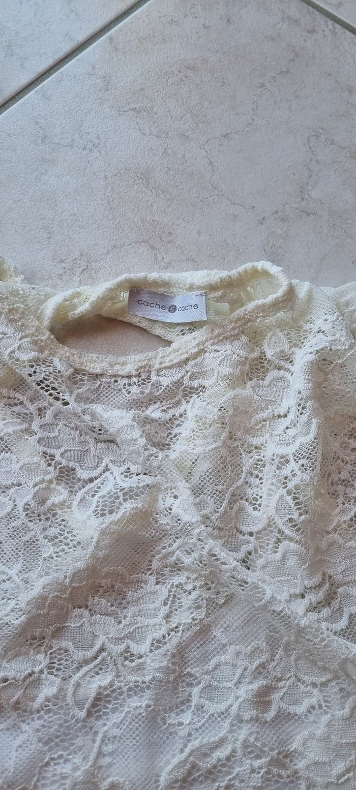 Tee -shirt dentelle écru - photo numéro 3