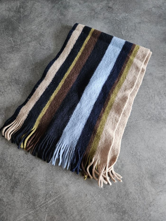 Echarpe à rayures en laine enfant - Taille unique - Mac-Ty - Beige marron - photo numéro 5