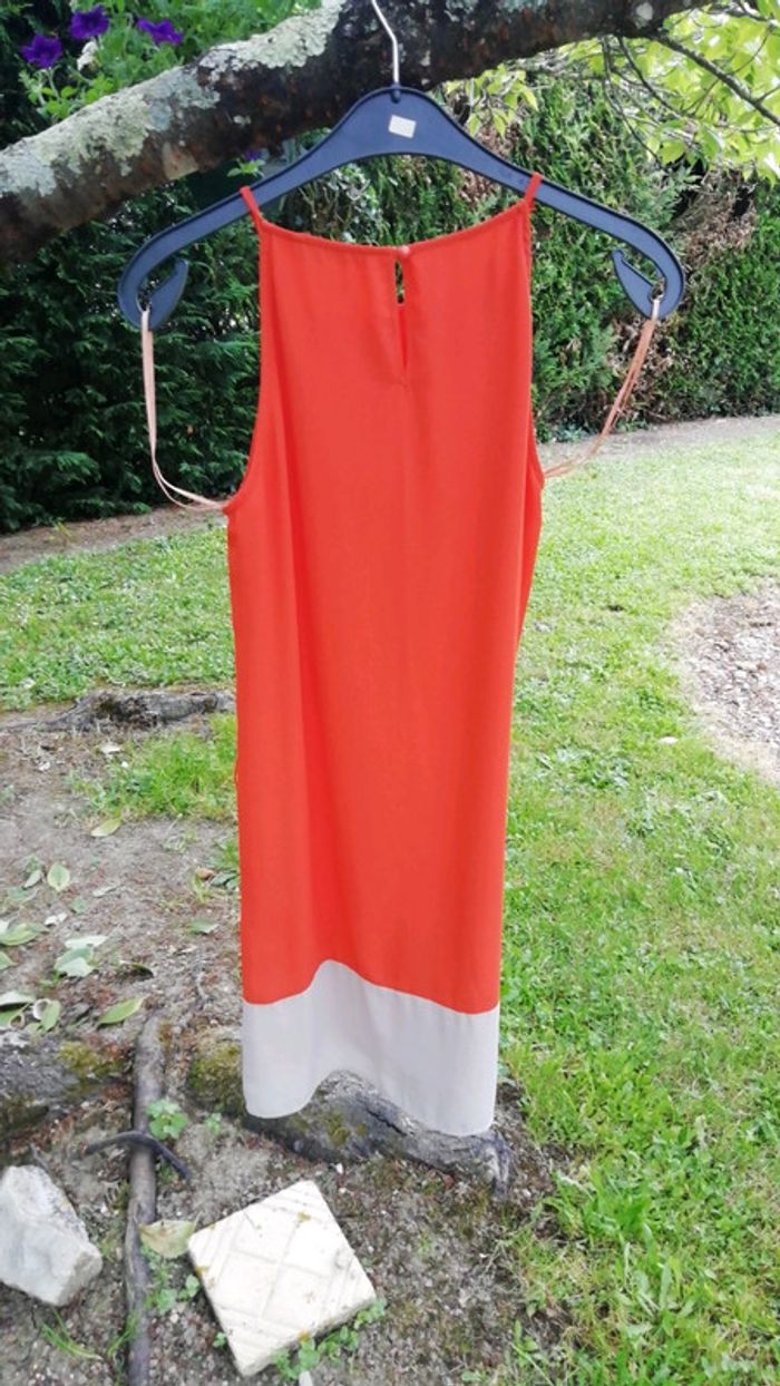 Robe orange et beige camaïeu - photo numéro 3