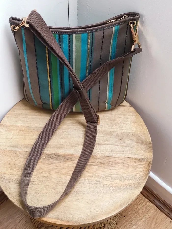 🌈 Crossybag 🌏 cuir et toile - photo numéro 2