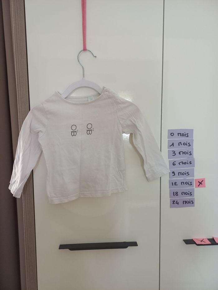 T-shirt blanc obaïbi 12 mois