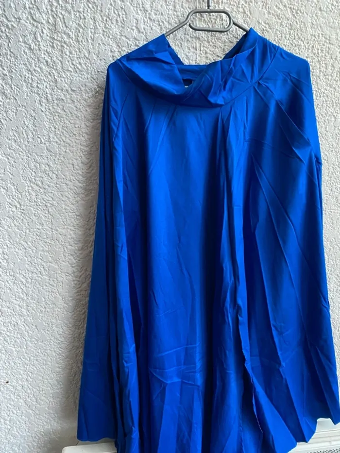 Jupe longue ample taille haute bleu T S - photo numéro 10