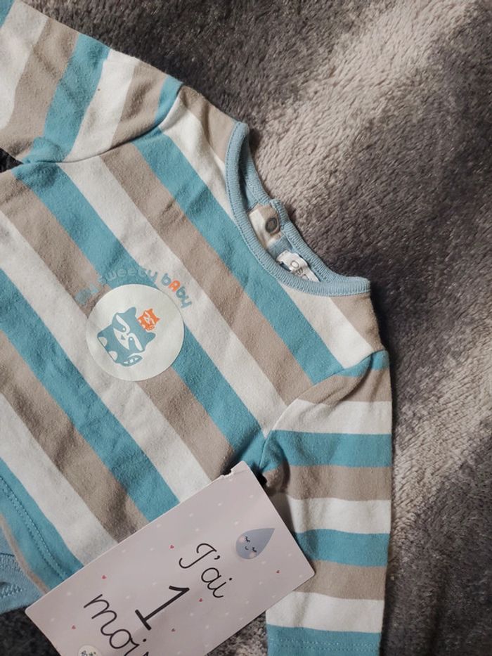 Body avec tee shirt manches longues 1 mois - photo numéro 3