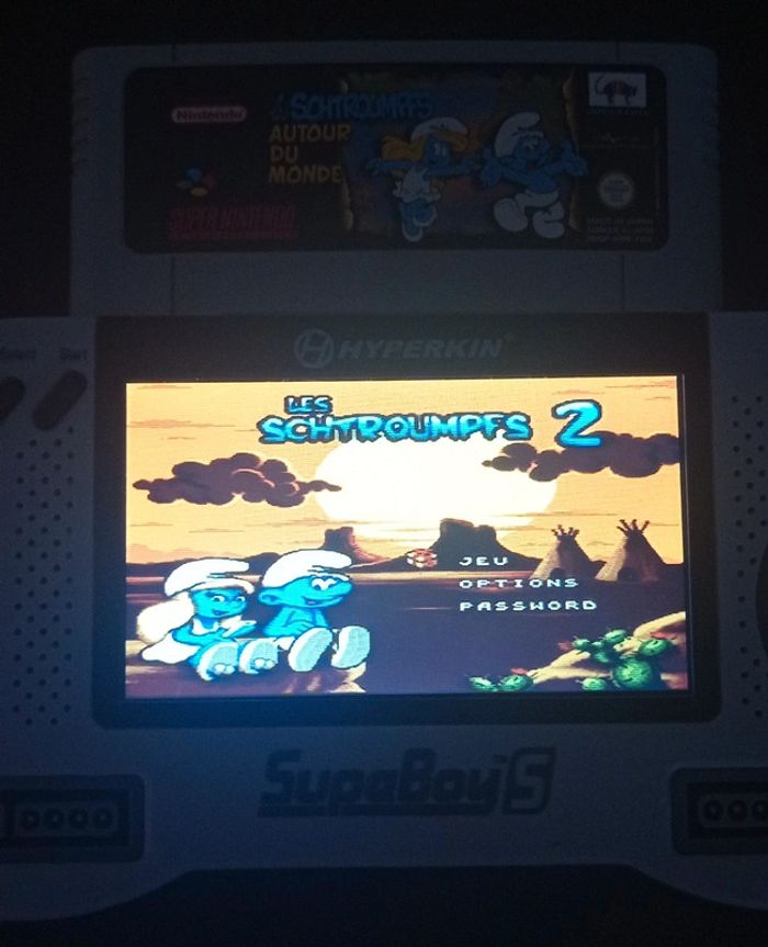 😍 rétro gaming les Schtroumpfs autour du monde super Nintendo SNES euro - photo numéro 3
