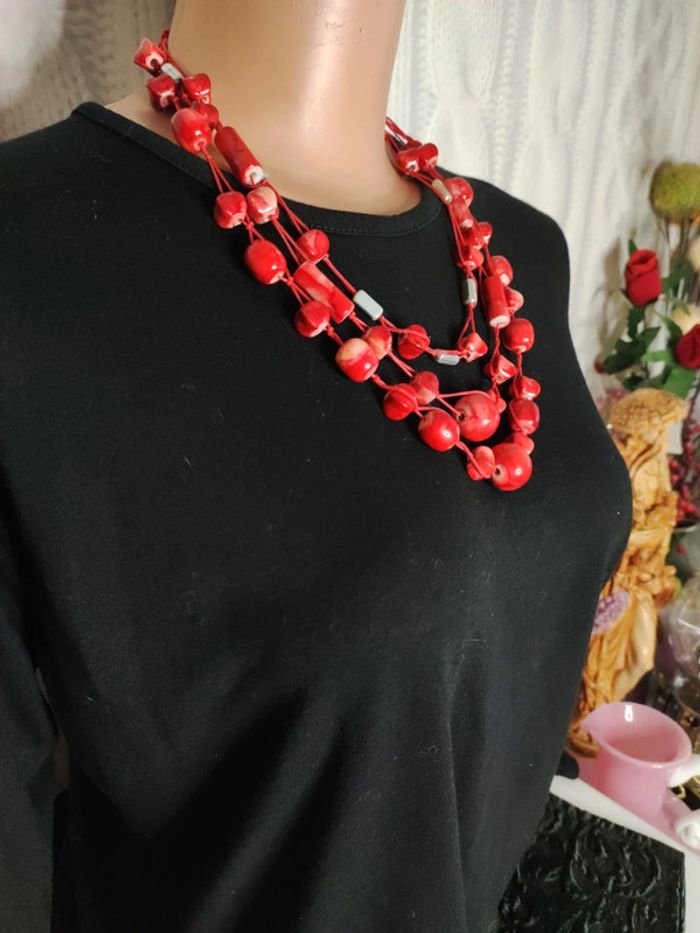 Collier rouge vintage - photo numéro 3