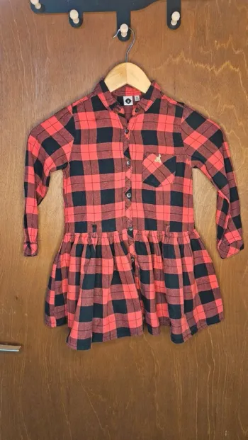 Robe chemise à carreaux 5 ans
