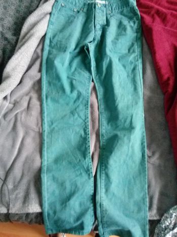 Jeans couleur bleu canard