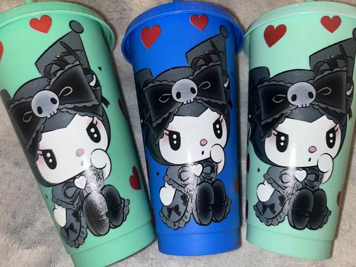 Grand gobelet à paille kuromi - photo numéro 2