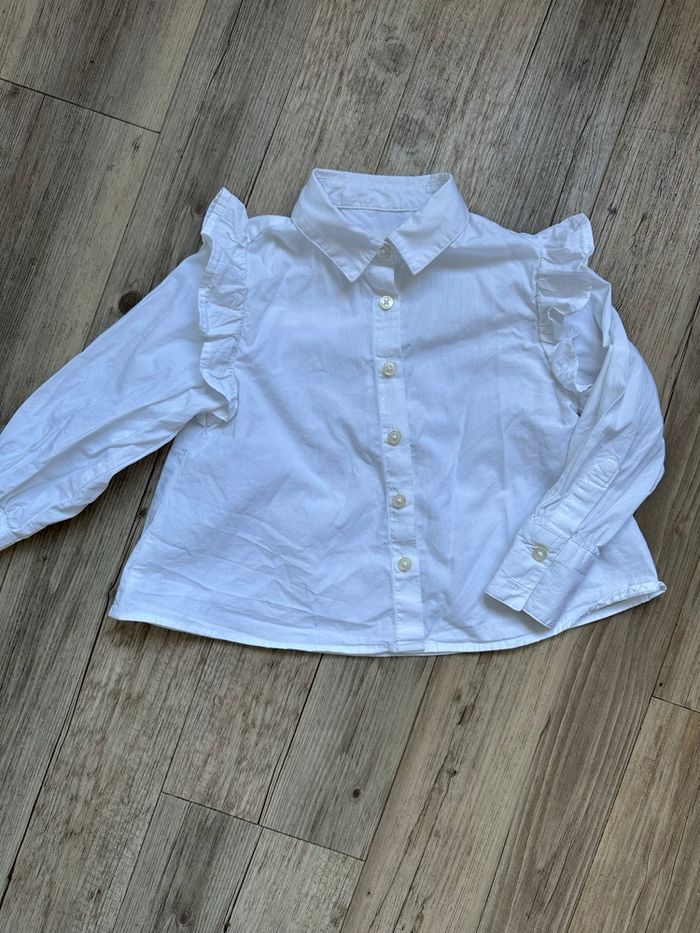 Chemise blanche à volant manche longue mango 5 ans