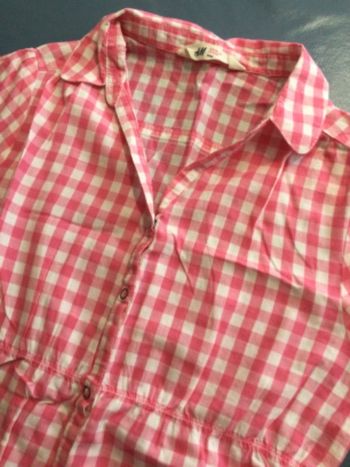 chemisette tunique vichy h et m tbe 152   11/12 ans