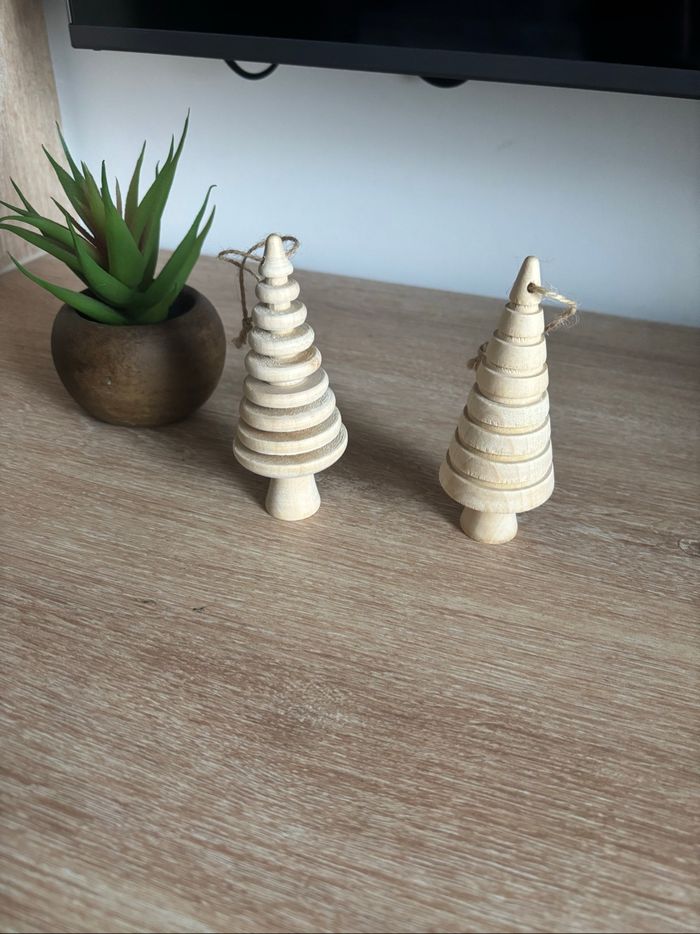 Lot 2 décoration en bois sapin cultura