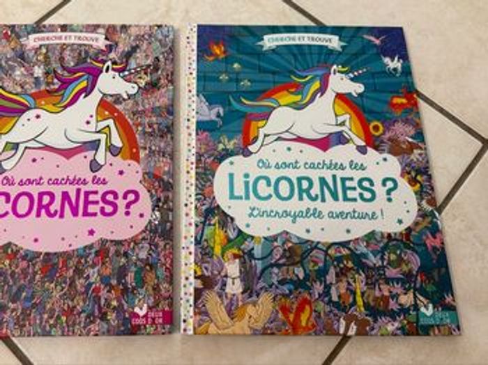 Livres cherche et trouve licornes