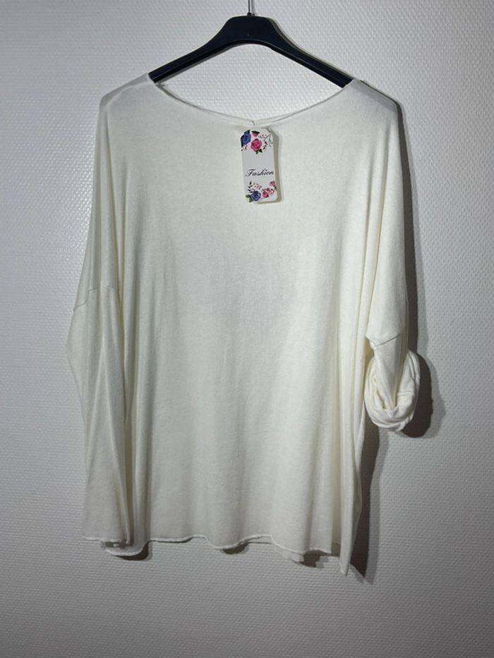 Pull « étoiles » femme taille unique (38-46)- just me - neuf avec étiquette - photo numéro 3